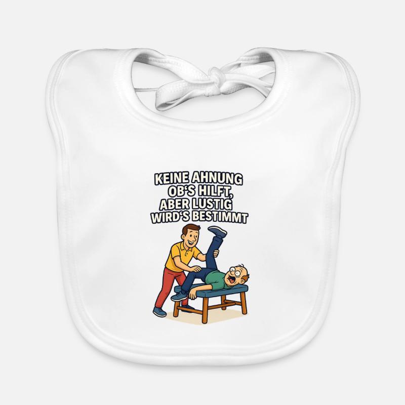 Dicton de physio : Aucune idée si ça aide drôle Bavoir bio Bébé