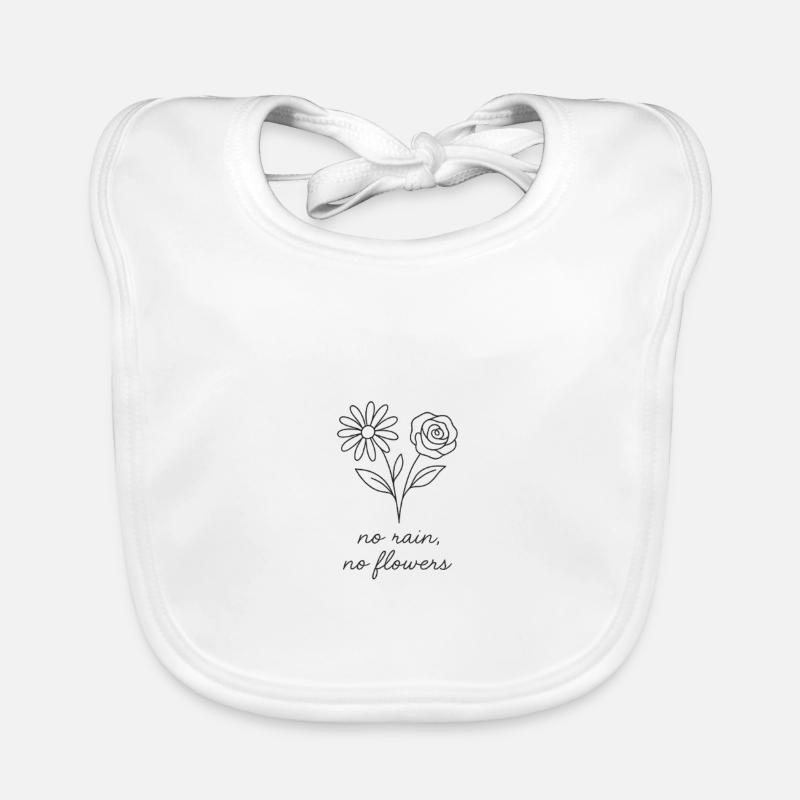Pas de pluie, pas de fleurs - Dessin à la main, minimalisme Bavoir bio Bébé