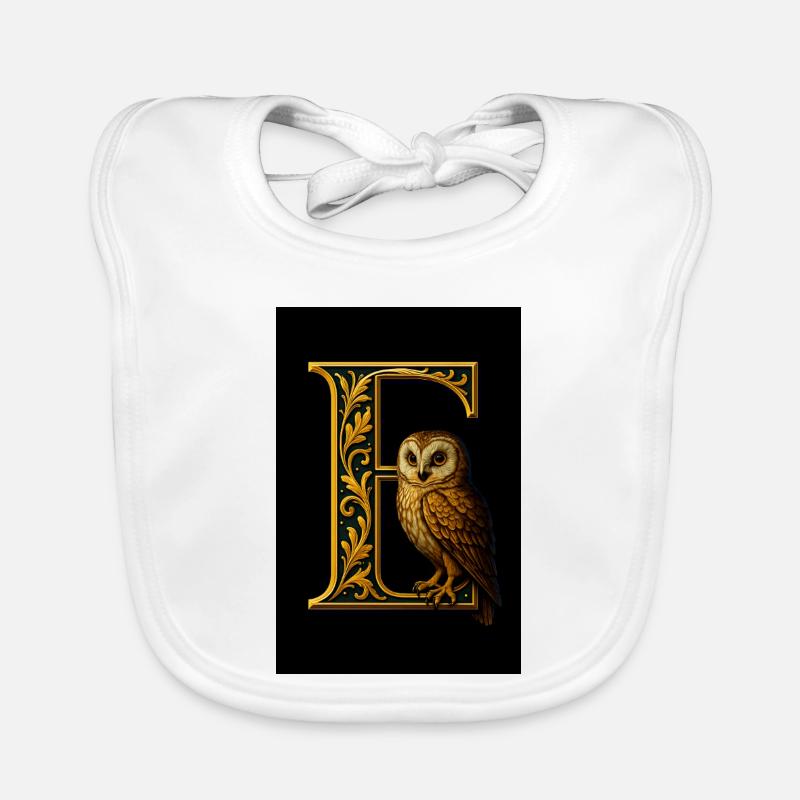 E - Magic Ornament with Owl Organic Baby Bibs