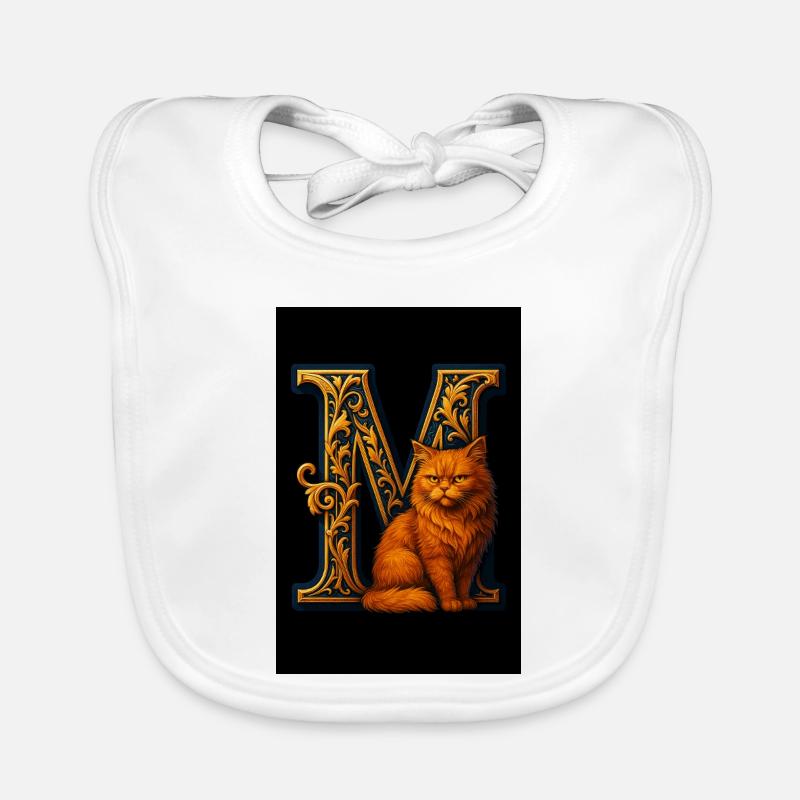 M – Magical ornament with a fierce cat Organic Baby Bibs