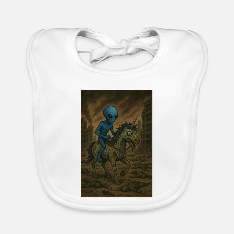 Alien sur Zombie Licorne Bavoir bio Bébé