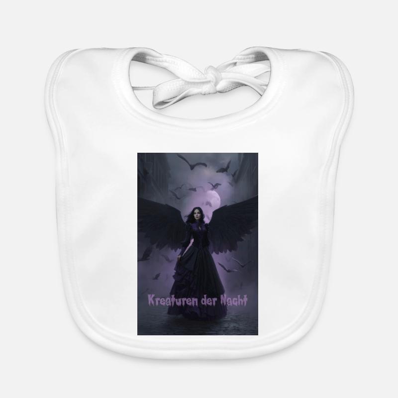 Night creature with black wings Organic Baby Bibs