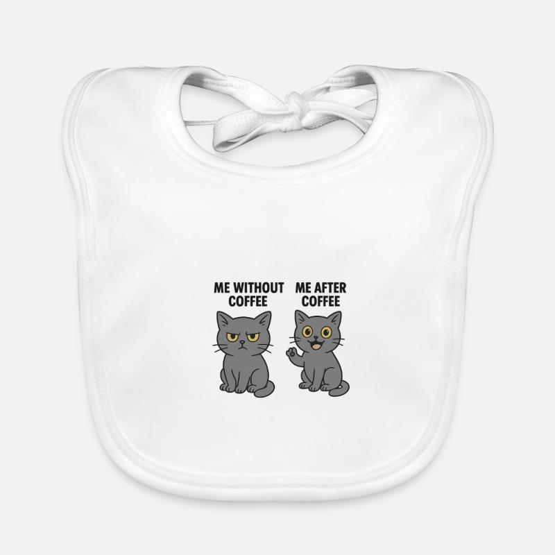 Cat memes: Grumpy without coffee Organic Baby Bibs