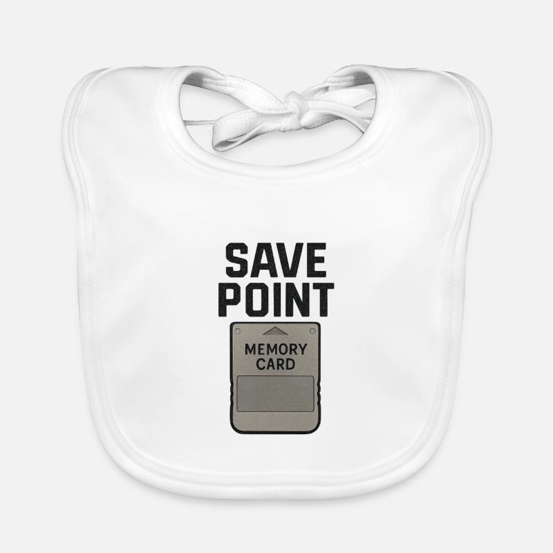 Memory Card Save Point Graphic Tee Organic Baby Bibs