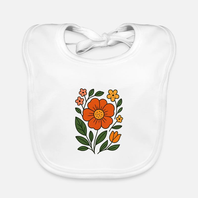 Rustikale botanische Blume Illustration Baby Bio-Lätzchen
