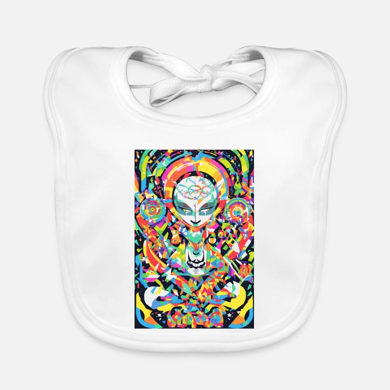 Psychedelisches Chakra & Katzenkunst Baby Bio-Lätzchen