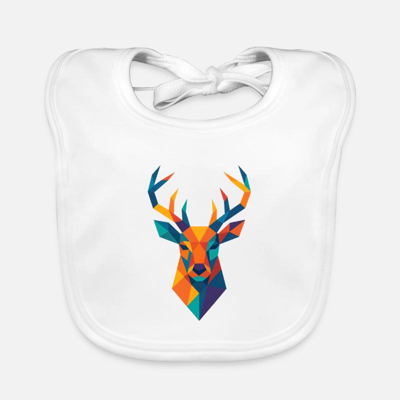 Tête de cerf | Impression de cerf / Impression / Design Bavoir bio Bébé