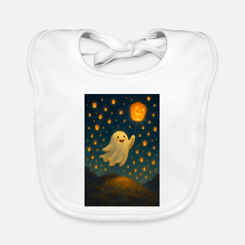 Ghost with jack-o'-lantern Organic Baby Bibs