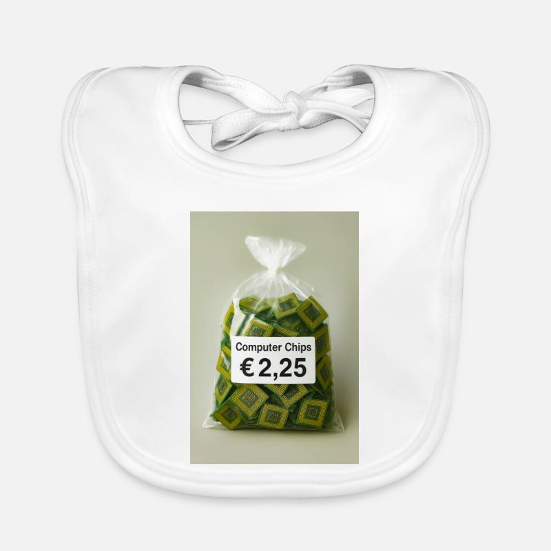 Computer chips price label Organic Baby Bibs