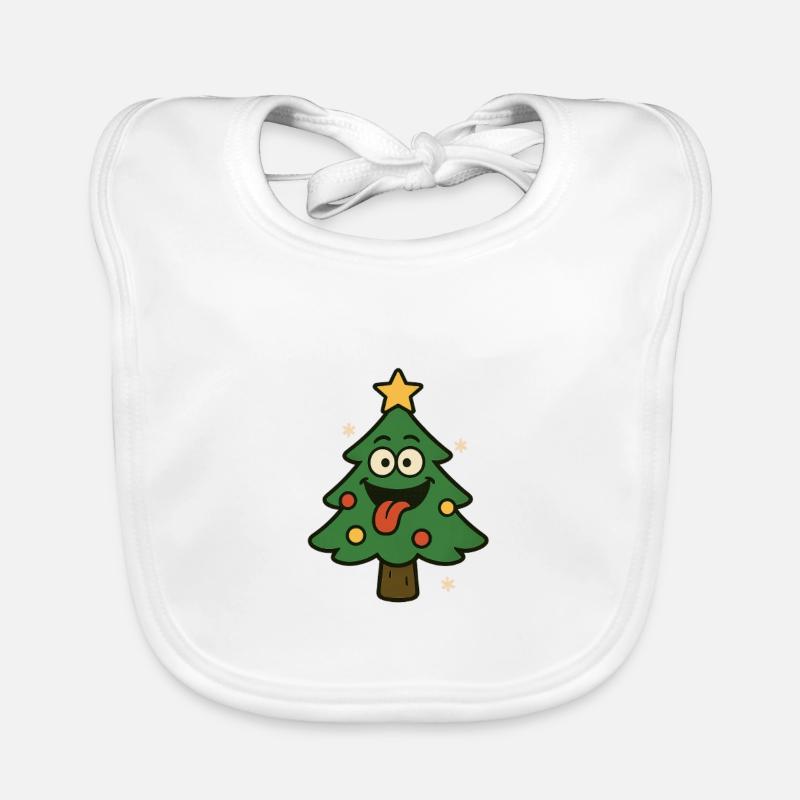 Drôle d’arbre de Noël avec langue Bavoir bio Bébé