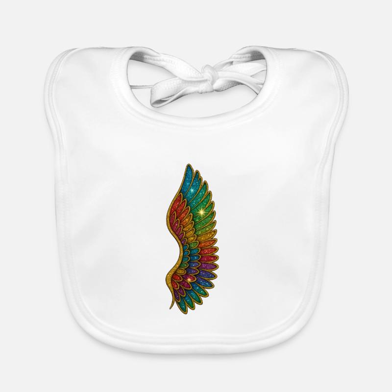 Rainbow Glitter Wings Organic Baby Bibs