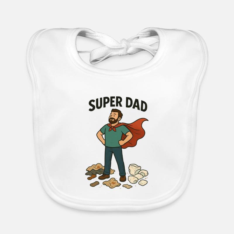 Super papa Capeheld - Bavoir bio Bébé - blanc
