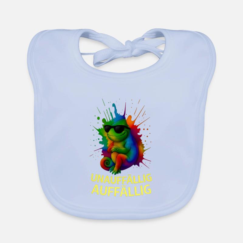 Rainbow chameleon with style Organic Baby Bibs
