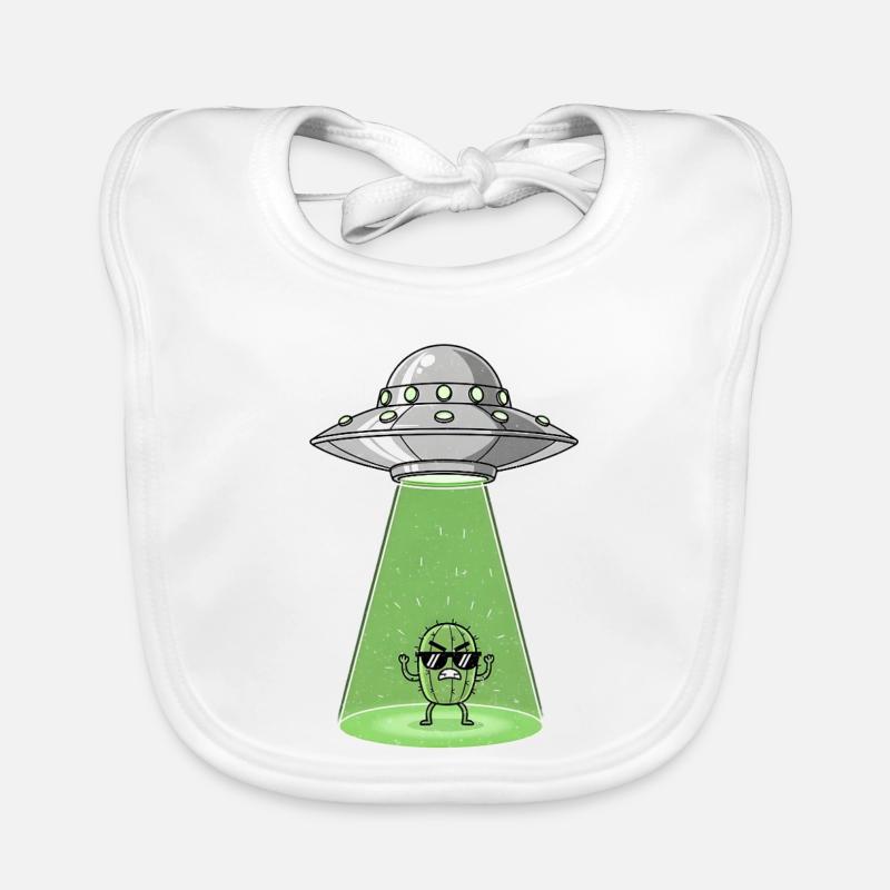 Cactus Alien dans UFO Light Bavoir bio Bébé