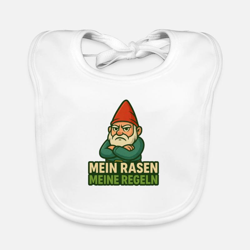 GartenGnom Spruch: Mein Rasen Meine Regeln Baby Bio-Lätzchen