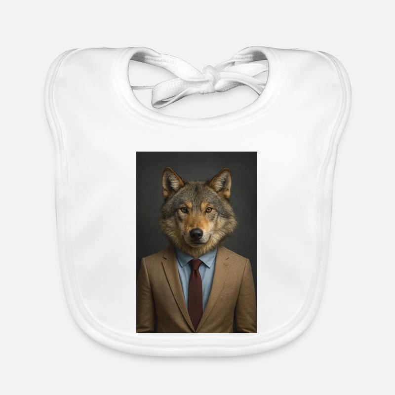 Wolf im Anzug Baby Bio-Lätzchen