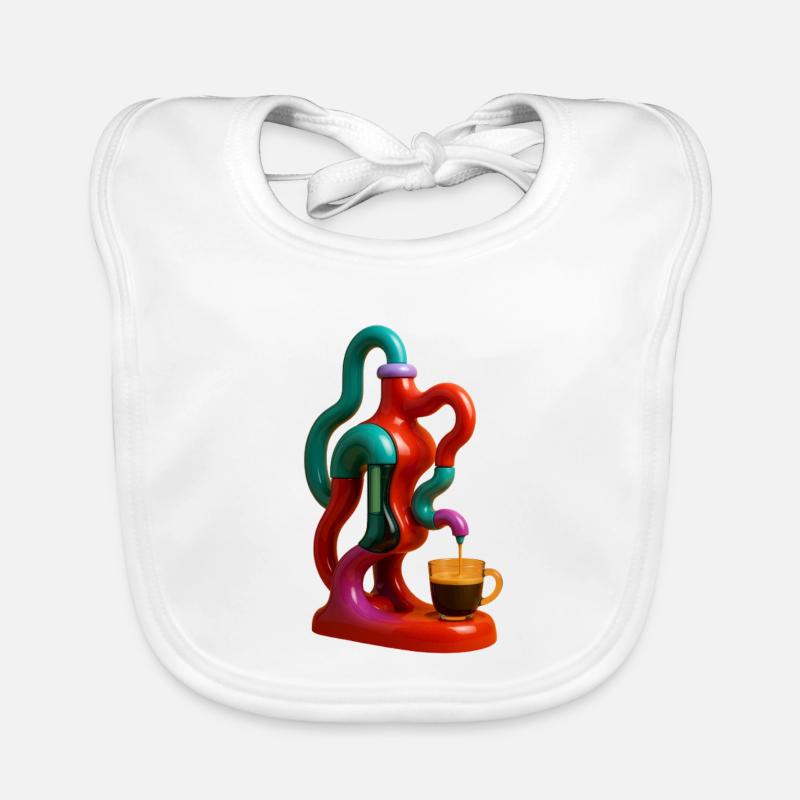 Le café coule dans un jeu de couleurs Bavoir bio Bébé