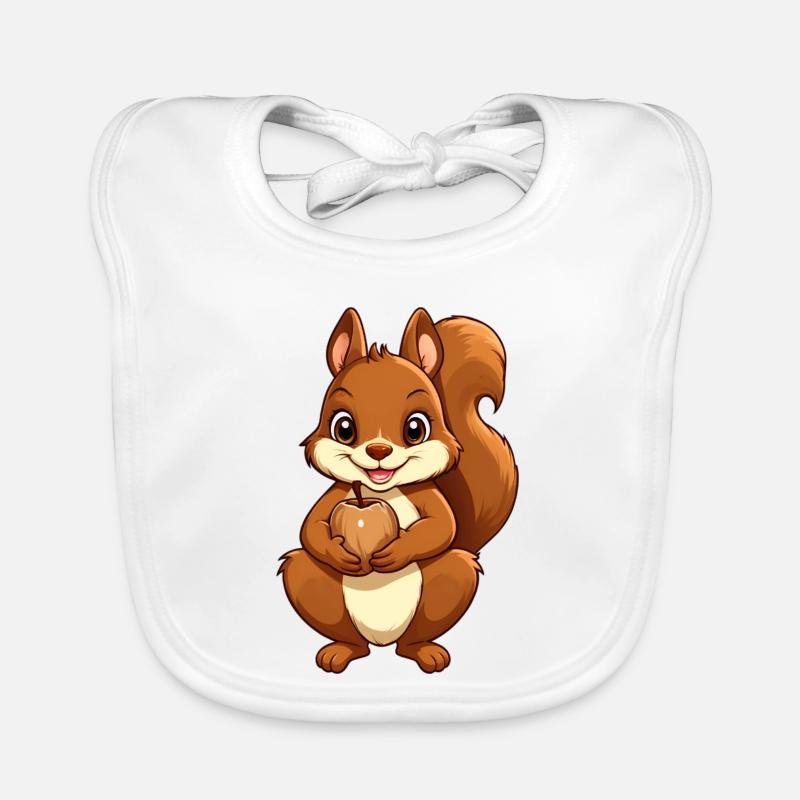 Squirrels in autumn Organic Baby Bibs