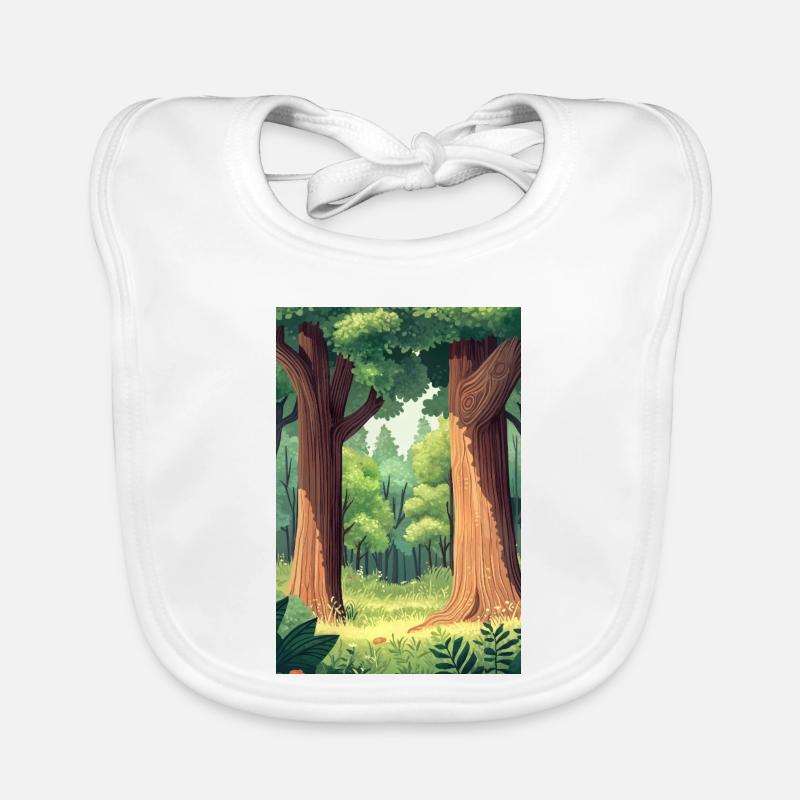 Forest Landscape Illustration Poster Organic Baby Bibs