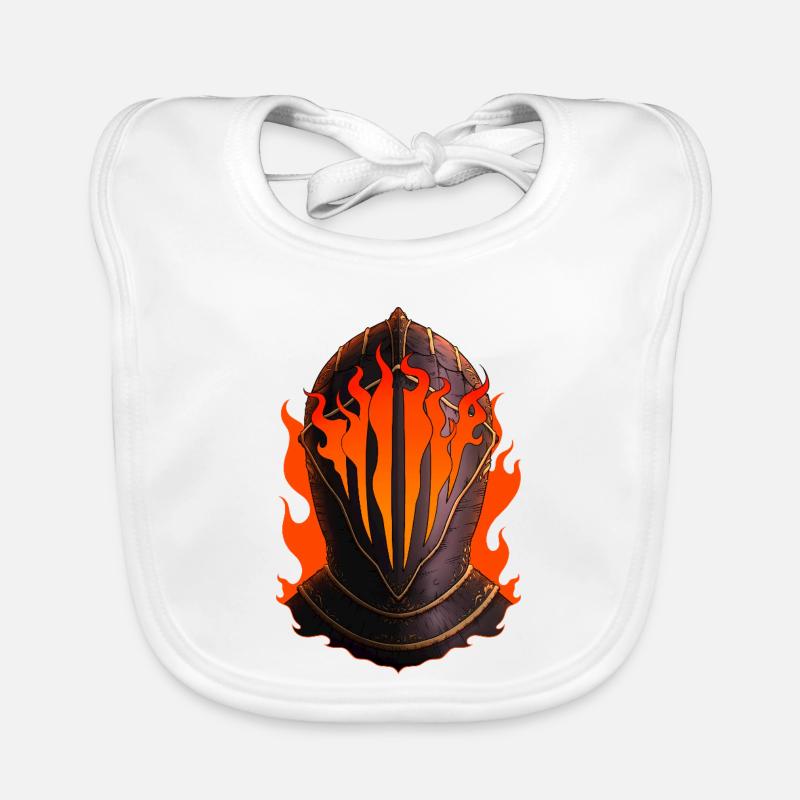 Flammender Ritter Helm Baby Bio-Lätzchen