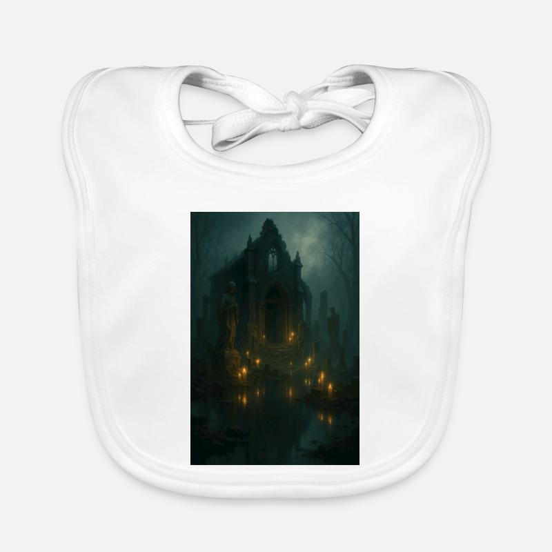 Gothic ruin by moonlight Organic Baby Bibs