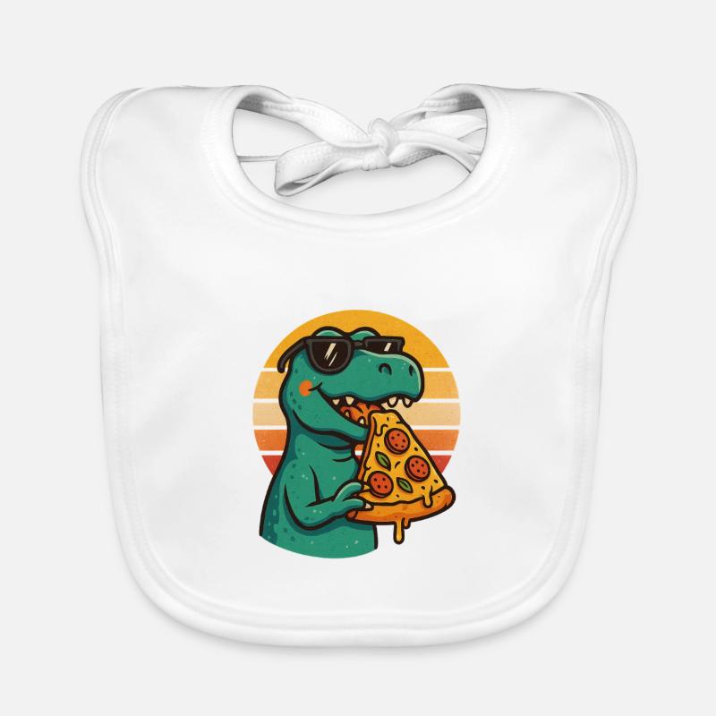 Pizza Saurus Retro Baby Bio-Lätzchen