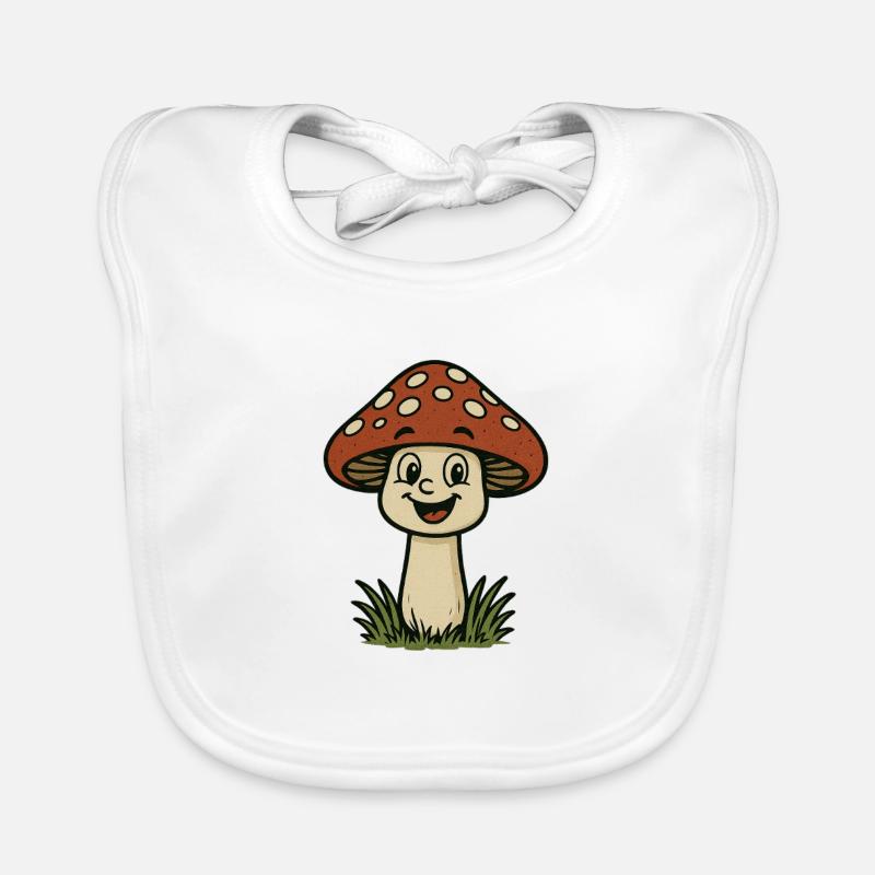 Funny Toadstool Cartoon Organic Baby Bibs