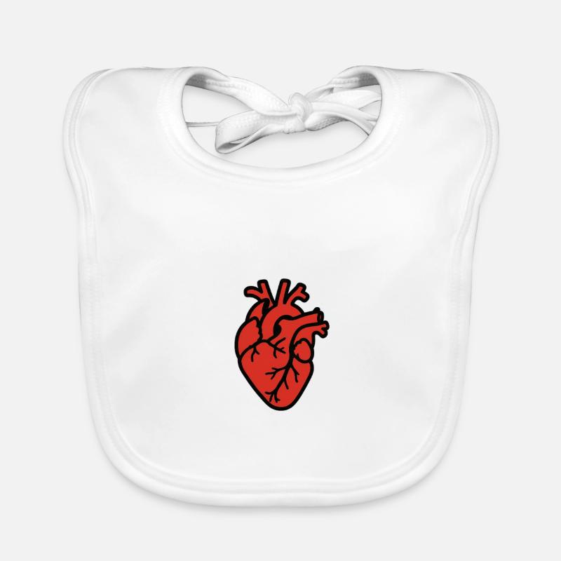cuore_anatomico - Baby Bio-Lätzchen - Weiß