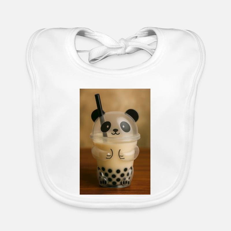 Panda Bubble Tea Cup Grafik Baby Bio-Lätzchen