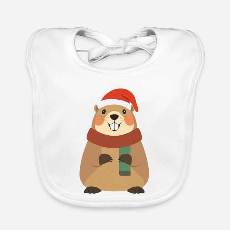 Marmotte avec écharpe Bavoir bio Bébé