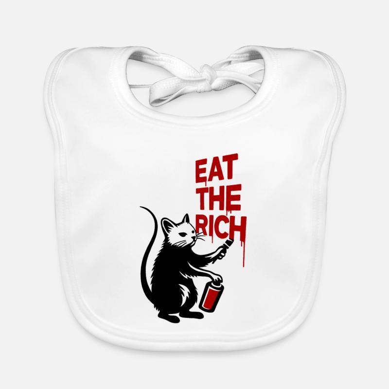 Protest Cat Graffiti Print Organic Baby Bibs