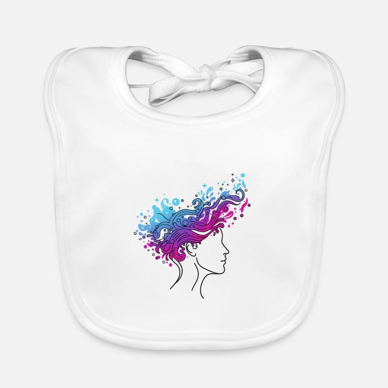 Cosmic Flow – Abstrakte Kopfkunst Baby Bio-Lätzchen