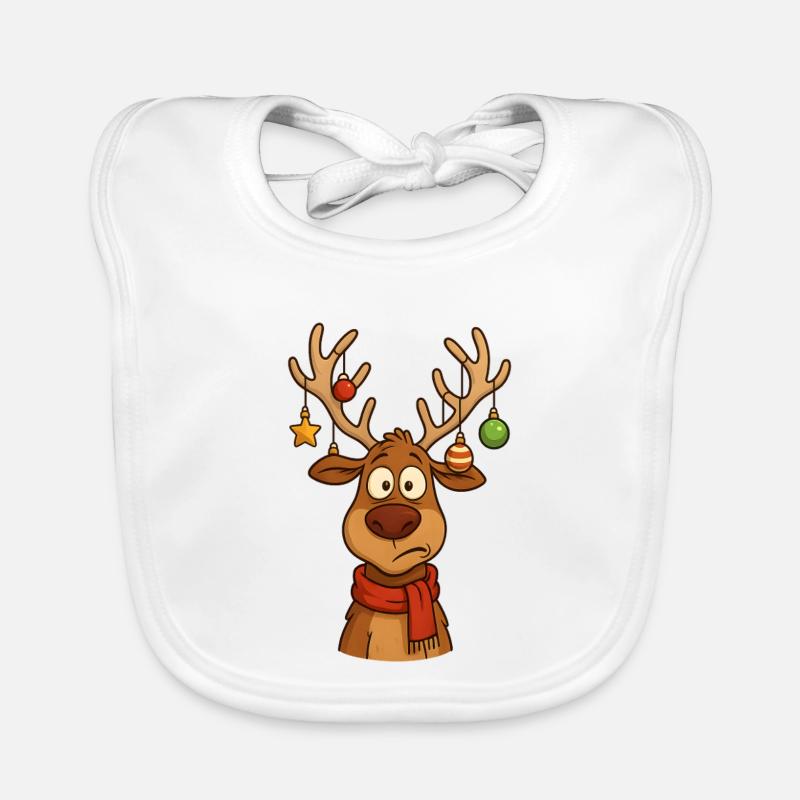 Cerf Rudolph Joyeux Noël doux Bavoir bio Bébé