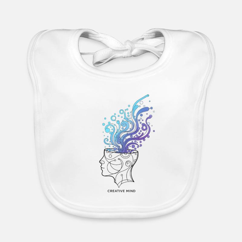 Creative Mind – Abstract Brain Illustration Organic Baby Bibs