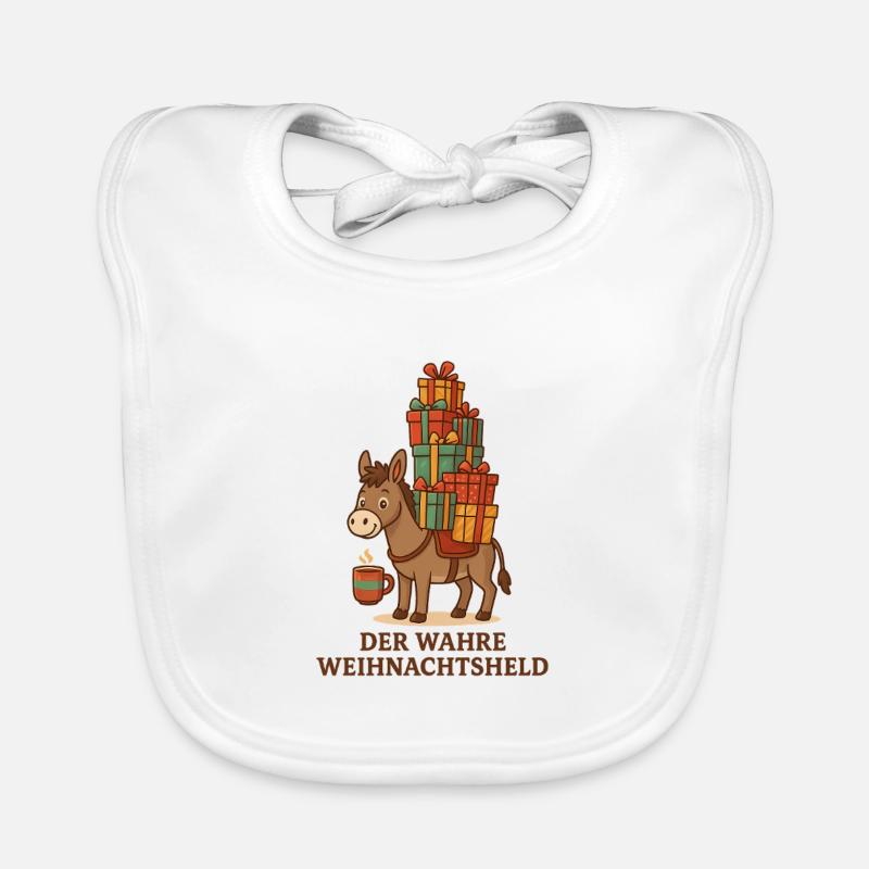 Der wahre Weihnachtsheld - Baby Bio-Lätzchen - Weiß