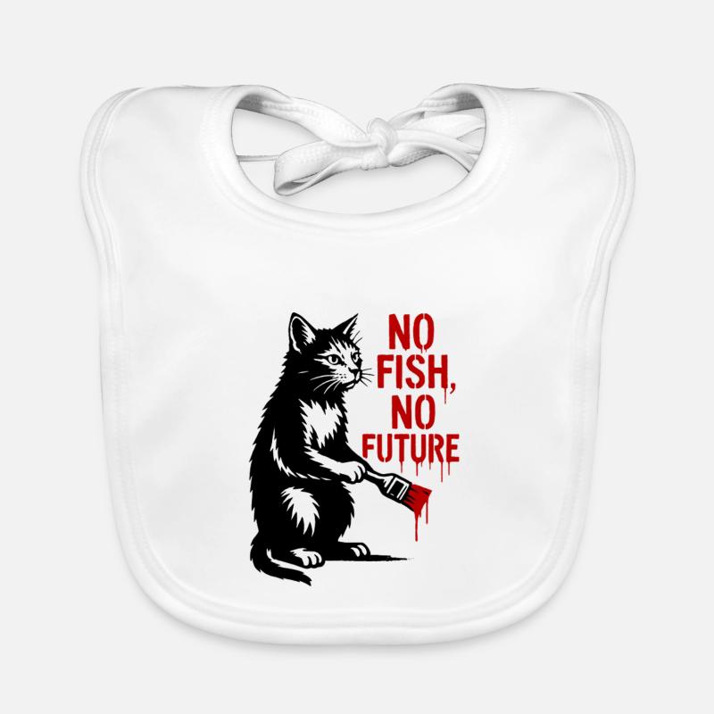 No Fish No Future Katze Graffiti Baby Bio-Lätzchen