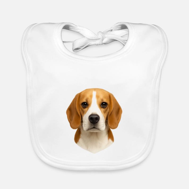 Beagle Head Portrait Organic Baby Bibs
