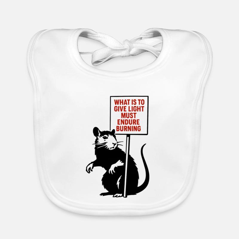 Light Needs Fire Quote Rat Organic Baby Bibs
