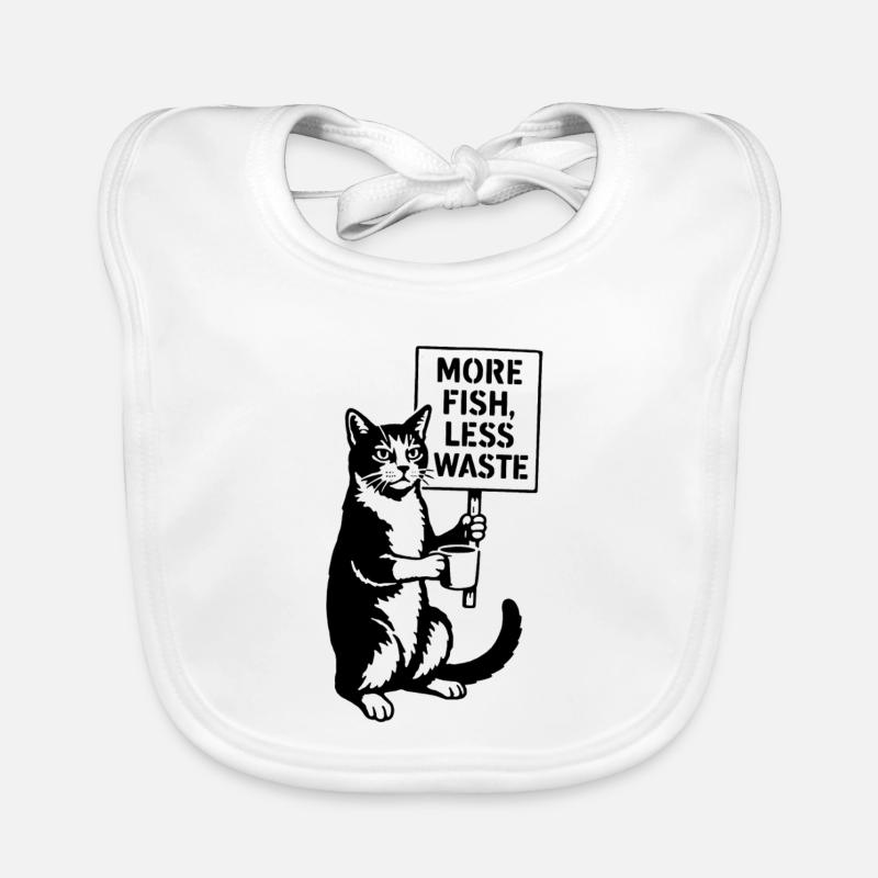 Plus de poissons, moins de chats de déchets Bavoir bio Bébé