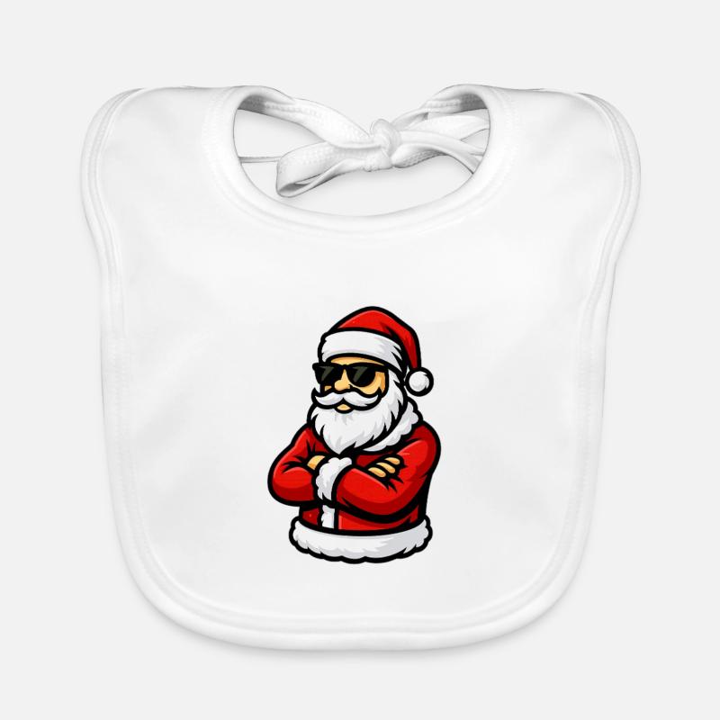 Cooler Santa mit Sonnenbrille Baby Bio-Lätzchen