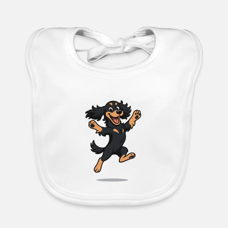 Bouncing Cartoon Cocker Spaniel Organic Baby Bibs