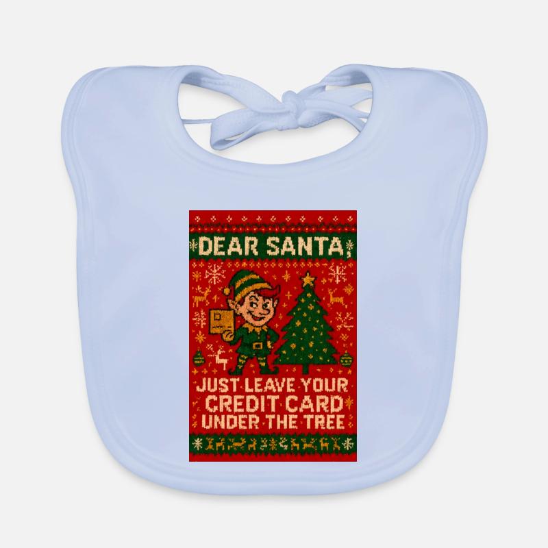 Dear Santa Credit Card Under Tree Organic Baby Bibs