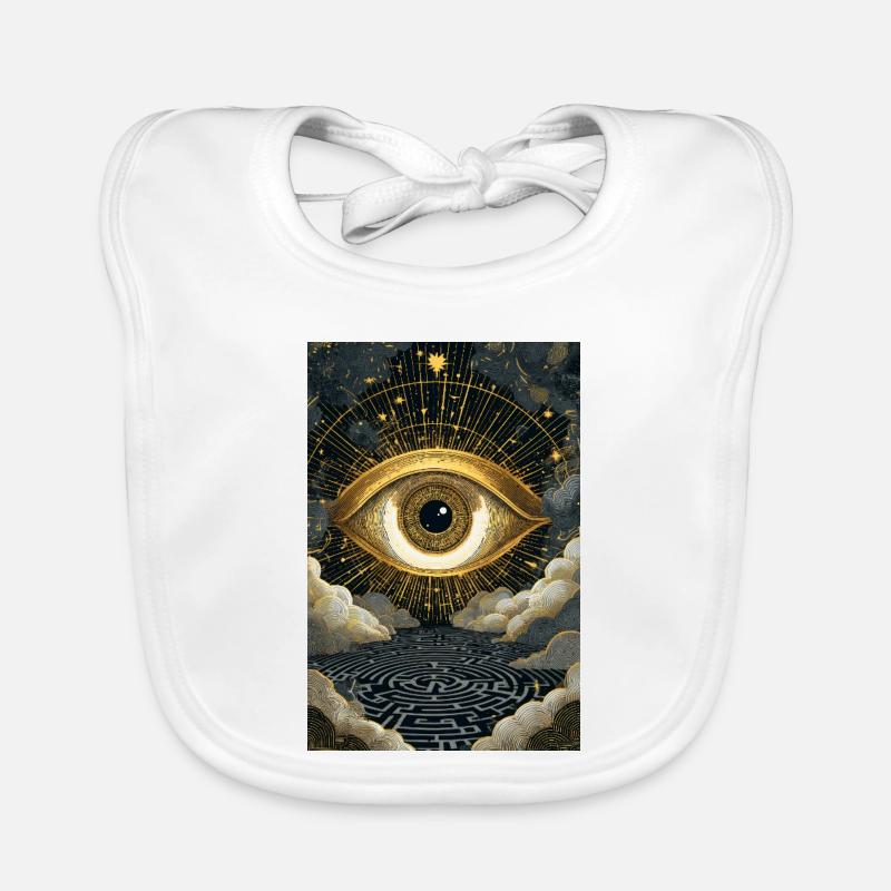 Golden Eye over Cosmic Labyrinth Organic Baby Bibs