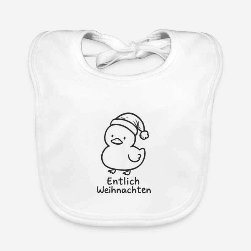 Finally Christmas Duck Sketch Organic Baby Bibs