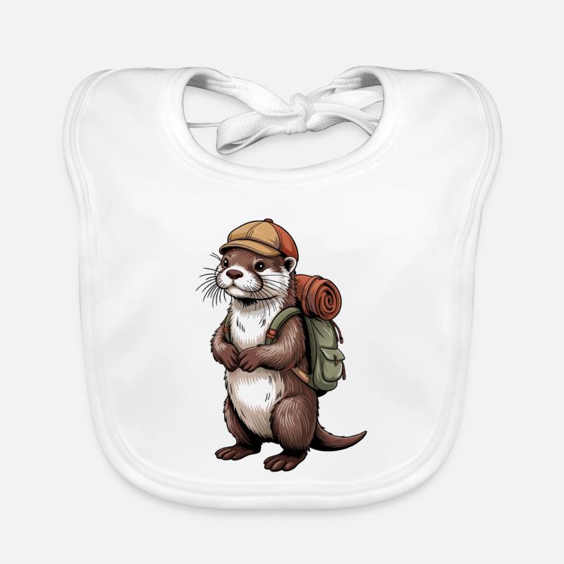 Otter Wanderer mit Rucksack Baby Bio-Lätzchen