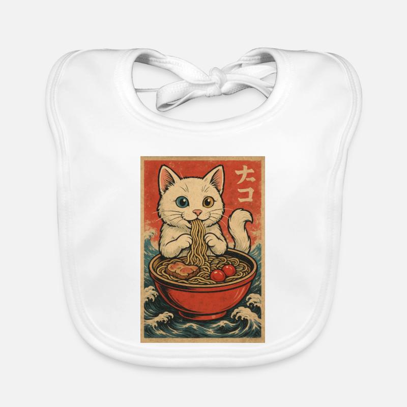 Cat Frames Ukiyo-E Retro Organic Baby Bibs