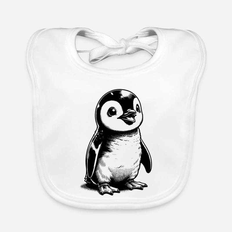 Knuffiger Eisbewohner Baby Pinguin Kinder Style Organic Baby Bibs