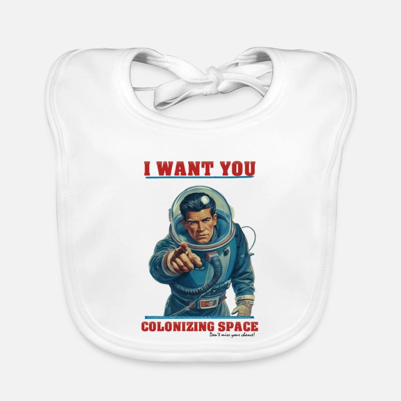 Retro Astronaut Space Colonization Baby Bio-Lätzchen