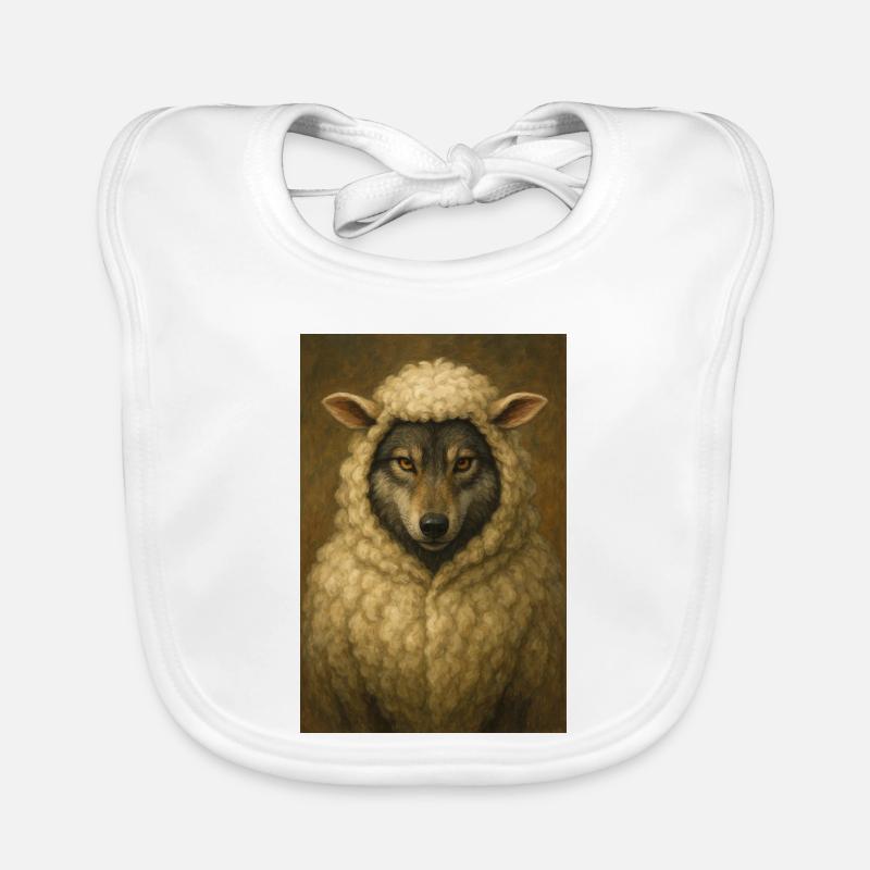 Wolf im Schafspelz - Baby Bio-Lätzchen - Weiß