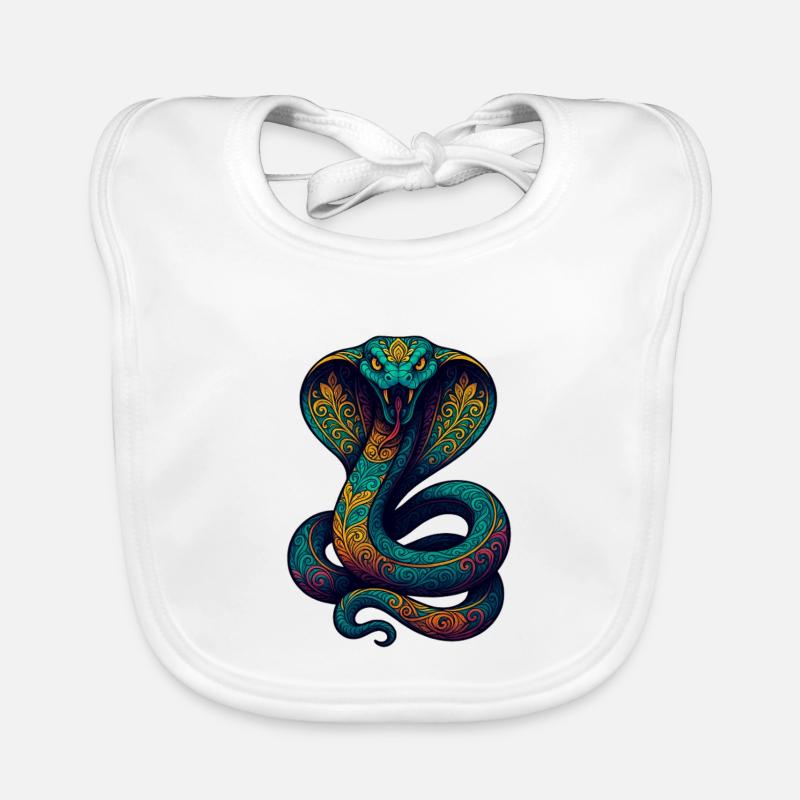Colorful Cobra Ornament Organic Baby Bibs